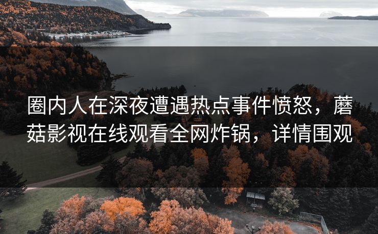 圈内人在深夜遭遇热点事件愤怒,蘑菇影视在线观看全网炸锅,详情围观 圈内人在深夜遭遇热点事件愤怒,蘑菇影视在线观看全网炸锅,详情围观